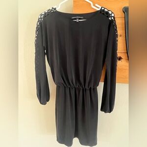 White House Black Market Black Long-Sleeve Cutout Dress